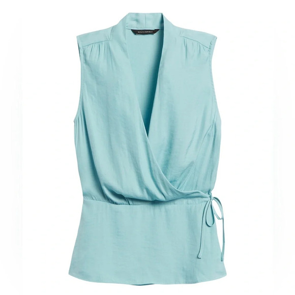 Banana Republic Tops - BANANA REPUBLIC | Wrap Top in Zen Blue | M
